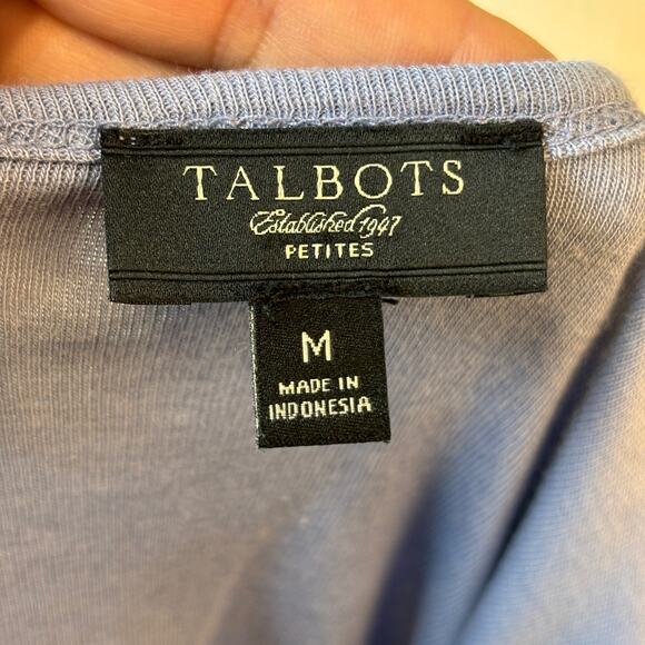 Talbot's Ruffle Tank Soft Pima Cotton Petite Medium Blue - Picture 5 of 7